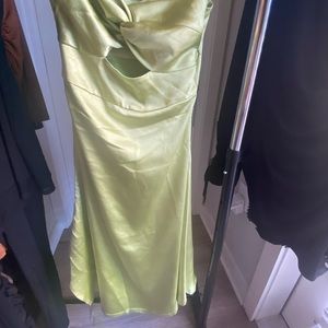 Miss Circle Satin Side Slit Dress